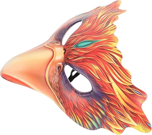 Healifty Máscara de pájaro de Halloween para mujer, media máscara, máscara de carnaval para fiesta de máscaras, máscara de fénix de fuego
