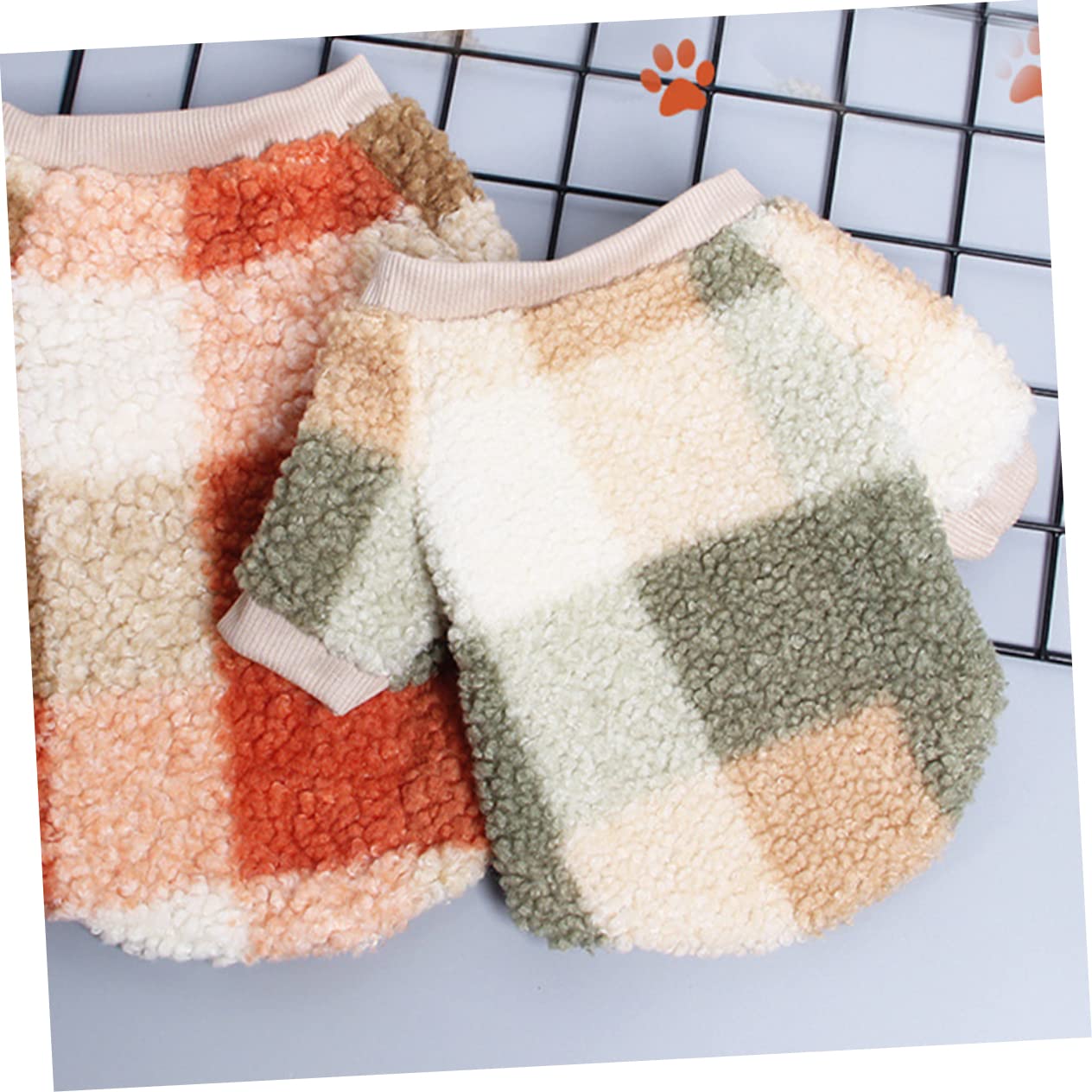 Toddmomy Warm and Cozy Rabbit Dog Cat Plush Clothes Square Collar and Ribbed Neck Washable and Comfortable