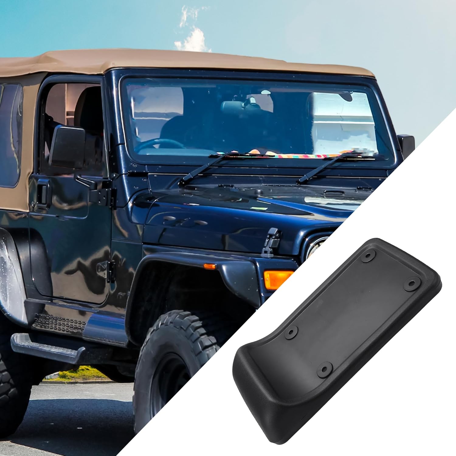 No.55174994 / License Plate Frame Bracket for Jeep Wrangler 1997-2006 / Durable/Plastic / 1 Pcs/Black
