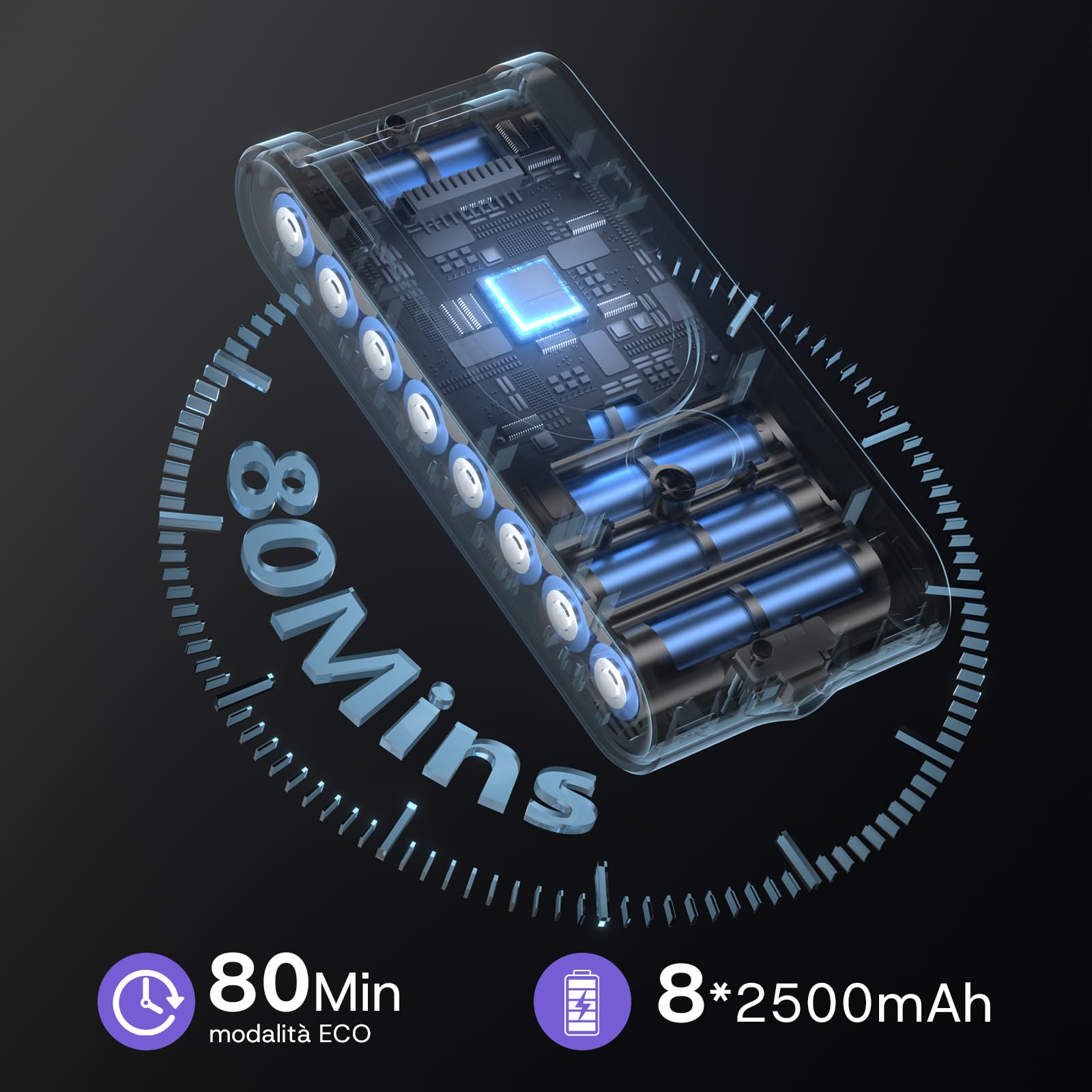 Aodebiao V16 Aspirapolvere senza Fili 55Kpa/600W/80Mins, Scopa Elettrica senza Fili Potente con LED Touchscreen, Anti-Groviglio, Modalità Automatica per Pavimenti/Tappeti/Peli Animali