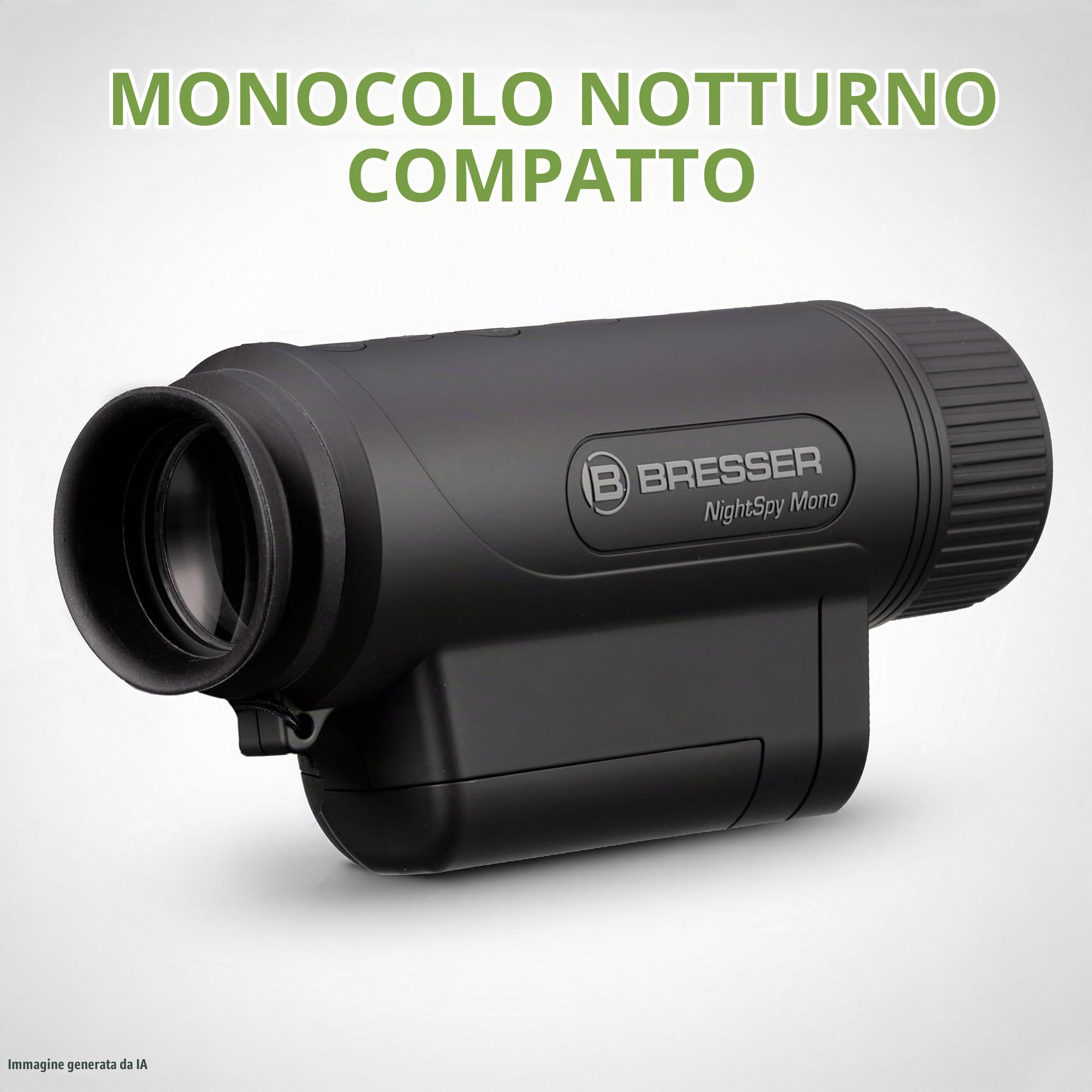 Bresser NightSpy Mono - Dispositivo di visione notturna digitale con illuminazione a infrarossi e fotocamera | ingrandimento ottico 2x, portata di visione notturna 100 m, batteria e custodia inclusa