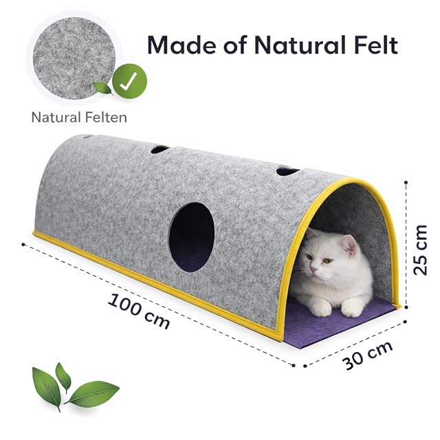 Foto 3 de 8 de BYPET Túnel para gatos para jugar y dormir en interiores, 100 cm
