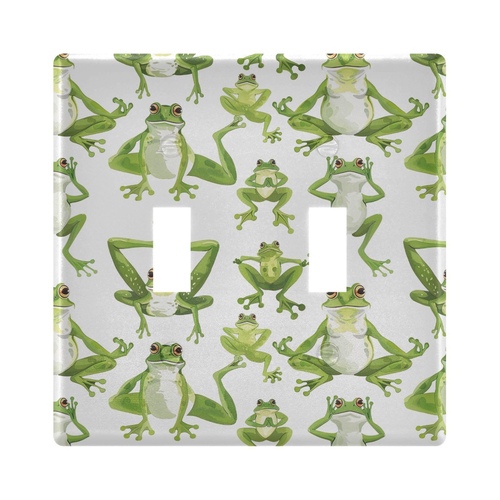 UMIRIKO Yoga Frog Funny Light Switch Cover Plate Covers Decorative Double Toggle Home Decor 202b5347