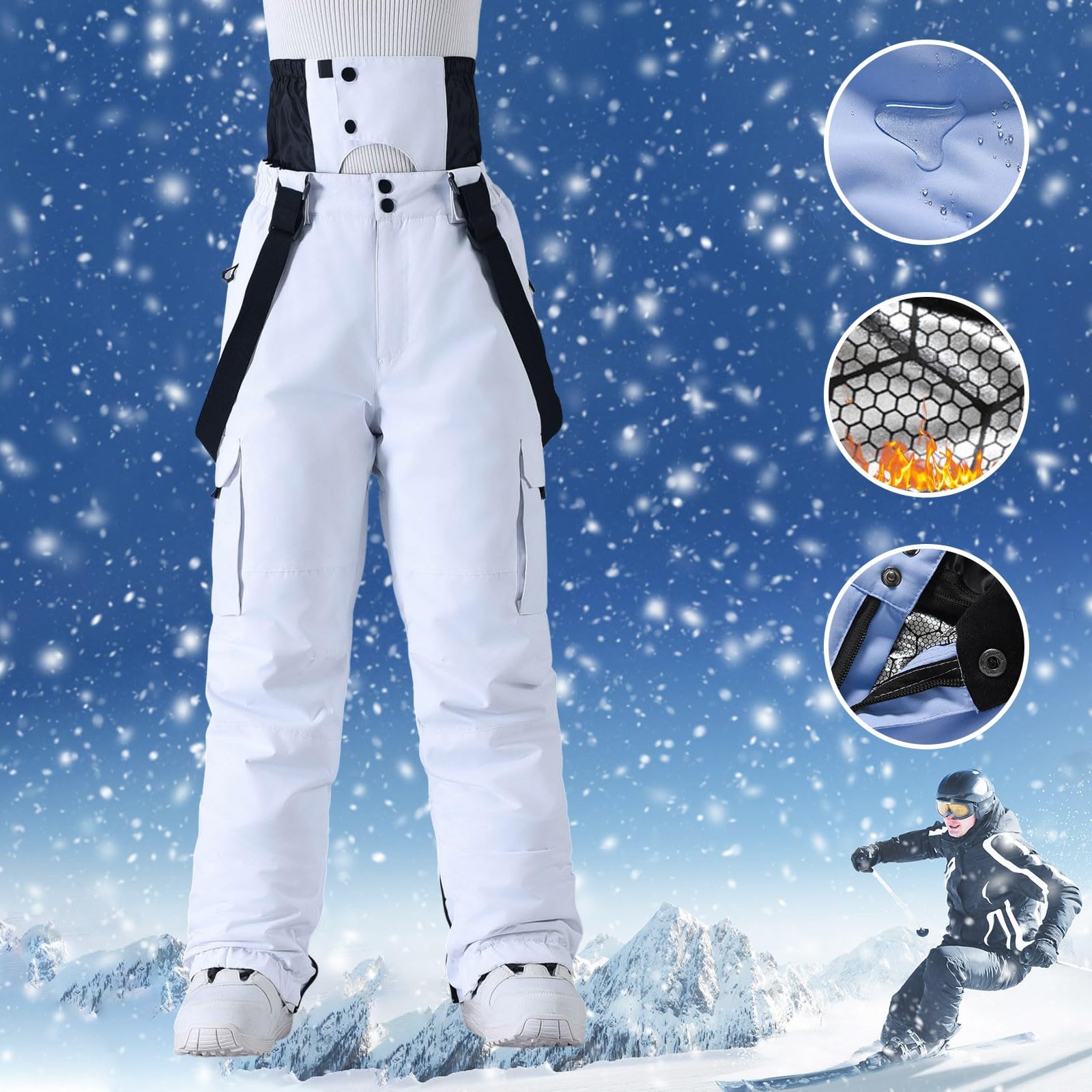 Pantalones Deportivos Térmicos Hombre Aislamiento Doble Capa Exterior Actividades Invierno Comodidad