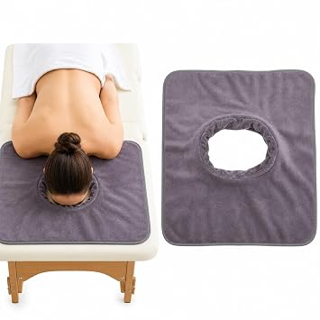 FOMIYES Breathable Massage Table Cover with Face Hole for Spa and Beauty Salon Soft Microfiber Sheets for Esthetician Bed Comfortable Multi-Functional Massage Bed Cloth 15.75X15.75 Inc