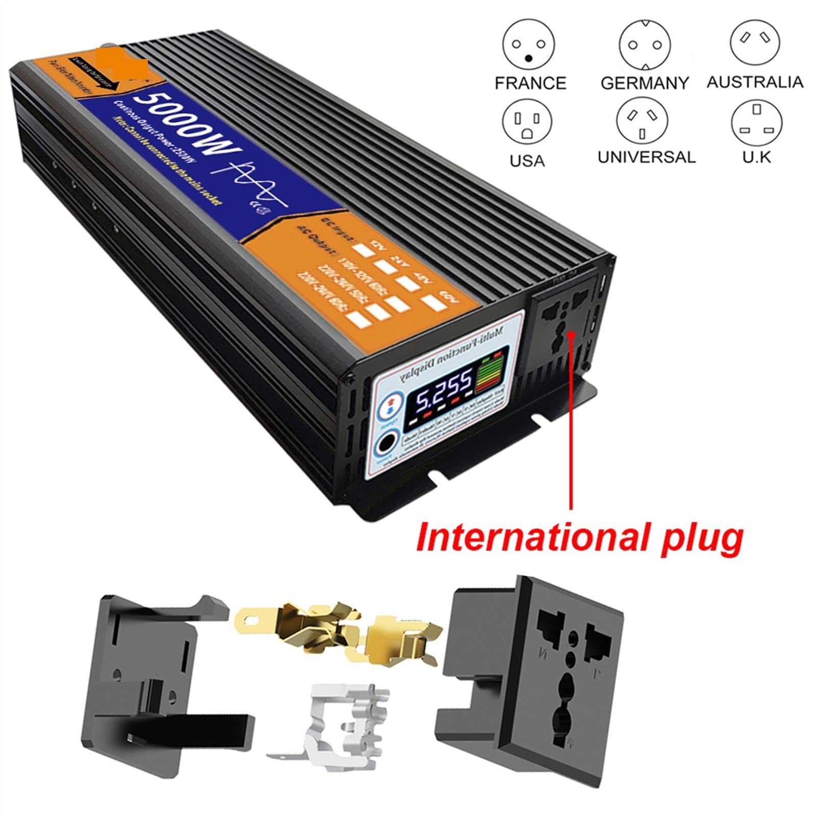 Przetwornica Napięcia, Czysta fala sinusoidalna przetwornica DC 12V/24V/48V/60V do AC 2000W 3000W 4000W 5000W transformator napięcia falownik solarny LCD(3000w,24V)
