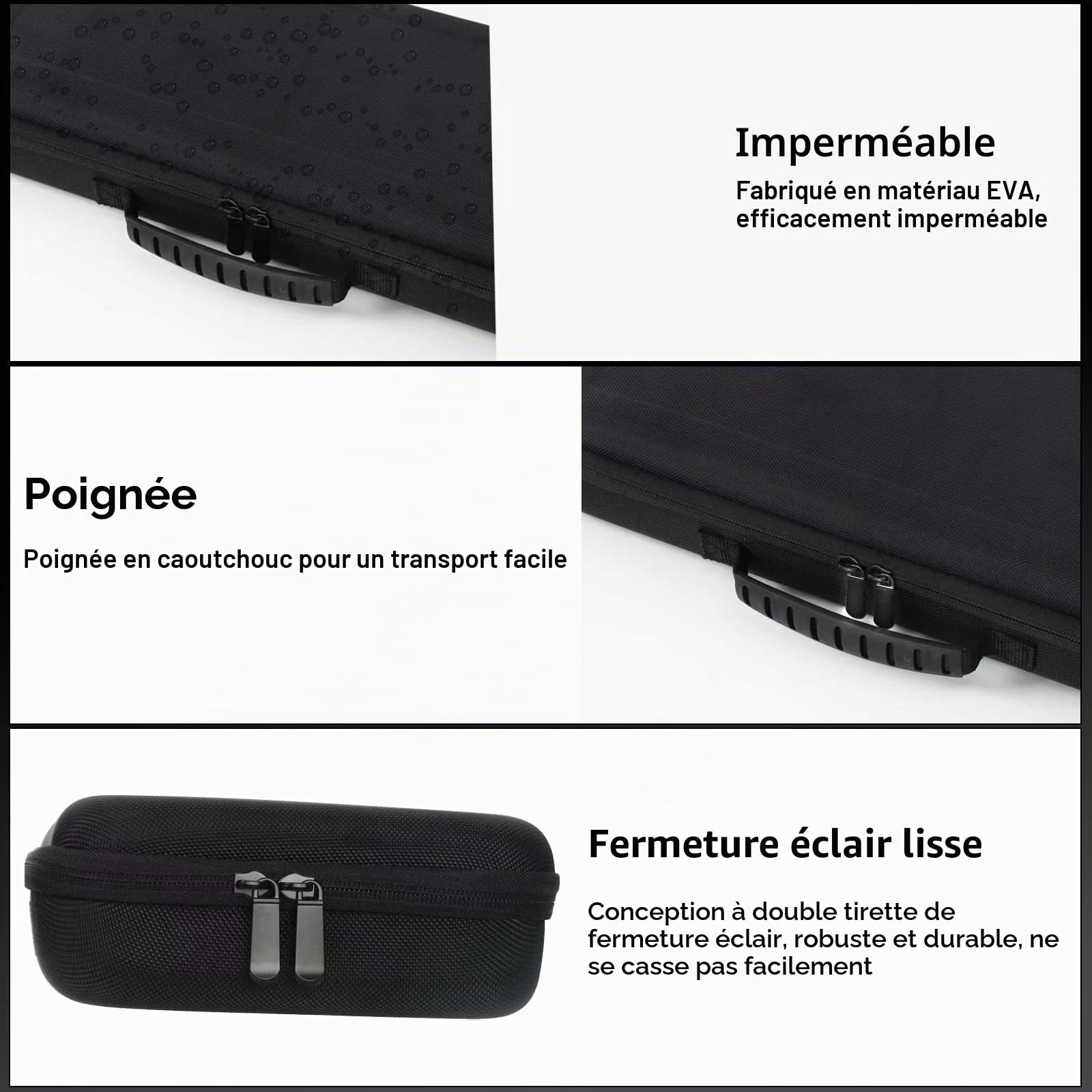 Étui de voyage rigide compatible Dyson Airstraight HT01, étanche et résistant aux chocs (noir)