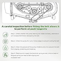 Vista 8 de Cinturón de cubierta de PTO para cortacésped de 5/8 x 79 3/4" para Cub Cadet 01009787 01009787P Z-Force con cubiertas de 44", 48" y 54
