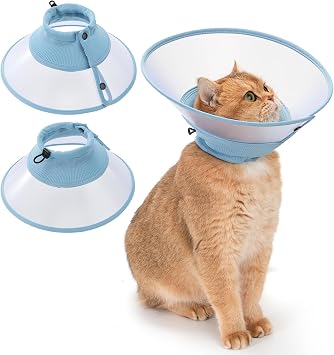 Avont Soft Mesh Kitten Cone, Adjustable Anti-Lick E-Collar Blue S