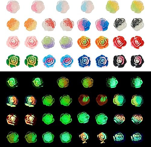 Craftdady Cabujones florales de espalda plana sin perforar con diseño de camafeo para la fabricación de joyas