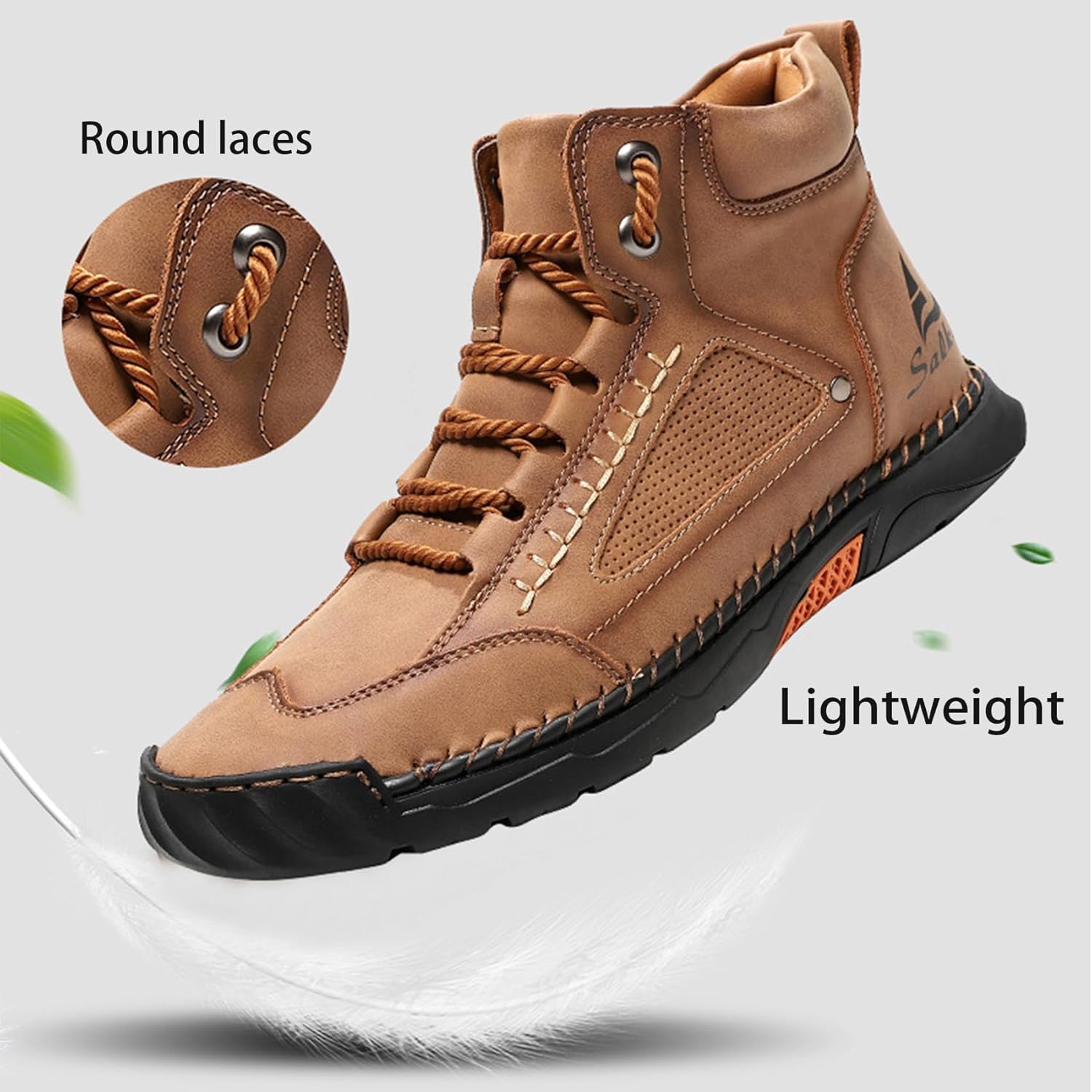 Mens Orthopedic Comfortable Handmade Boots Casual Mid Top Walking Driving Shoes Waterproof Arch Support Spacious Toe Box Outdoor Leather Shoes - Image 4
