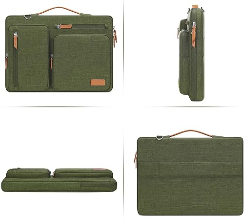 Vista 54 de MOSISO - Bolso de hombro protector 360 para laptop, bolsa para computadora de 15-15.6 pulgadas, bolsa tipo mensajero con apertura lateral, 4 Azul