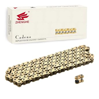 Gold 520 X-Ring Motorcycle Chain 114 Links with Connecting Master Link 520H Heavy Duty Drive Chain for Motorcycle Bicycle Go Kart Mini Trail Bike