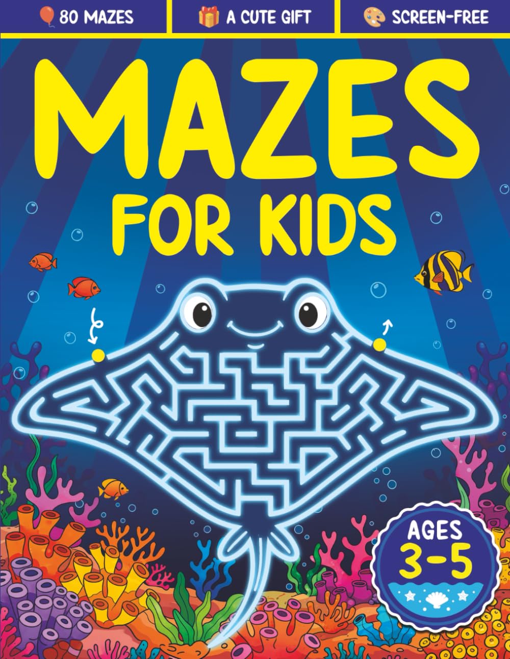 Mazes For Kids Ages 3-5: Fun Maze Activity Book for 3, 4 and 5 Year Old Children (Maze Books for Kids)