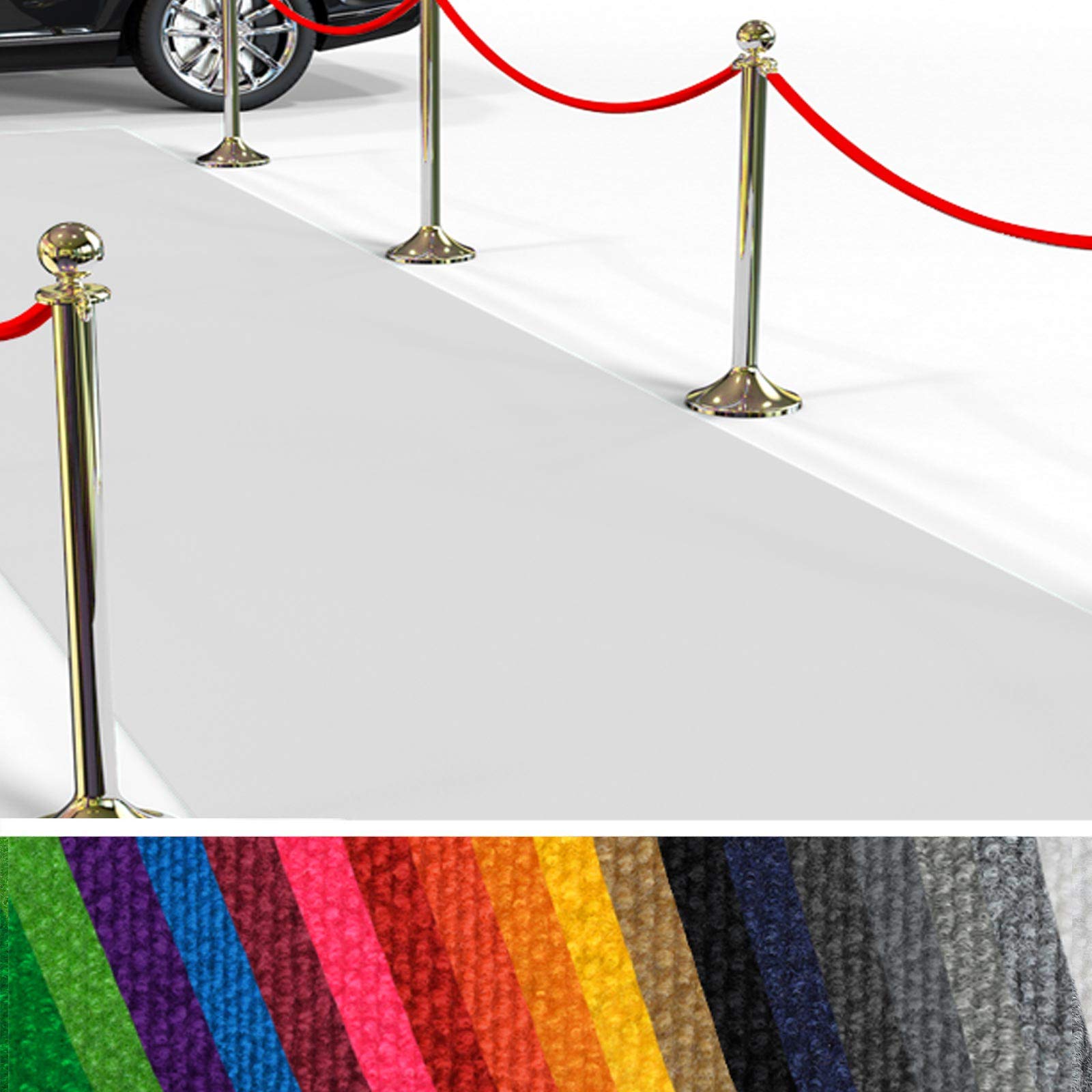 etm Tapis de cérémonie & Mariage | Tapis d'événement, VIP, Hollywood, de Gala & Autres fêtes | 18 Couleurs en 23 Tailles | Blanc - 100x1000 cm
