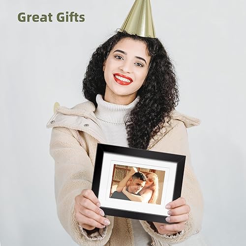 Miniatura 5 de HappyHapi Portarretratos de 5 x 7, paquete de 7 portarretratos para fotos de 5 x 7 pulgadas sin paspartú o de 4 x 6 pulgadas con paspartú, marco de