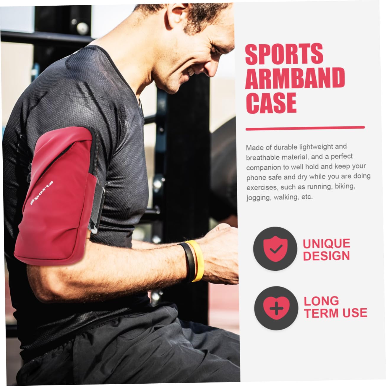 UKCOCO 3pezzi Bracciale Sportivo Per Smartphone Borsa Braccio Con Doppia Cerniera Per Attività All Aperto Per Jogging Ciclismo e Fitness