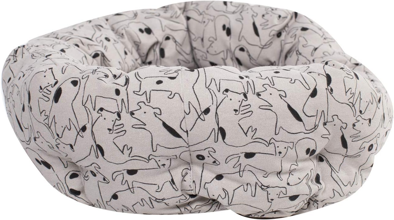 review Fringe Studio Pet Bed, Nosey Dog Spot Round Cuddler, 20 x 19 x 8 inches (203001), Small