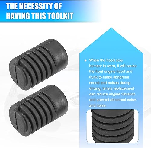 Miniatura 7 de uxcell 2 unids coche capó parachoques topes amortiguadores goma negro para Hyundai para Kia