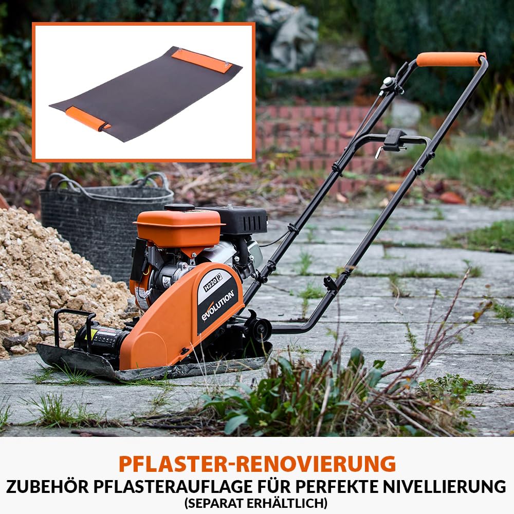 Evolution Power Tools H320-P Hulk Benzin Vibrationsstampfer, Rüttler, rüttelplatte - Ideal zum Nivellieren von Gehwegen, Vorbereiten von Kunstrasenflächen, Terrassen, Blockarbeiten, Sand