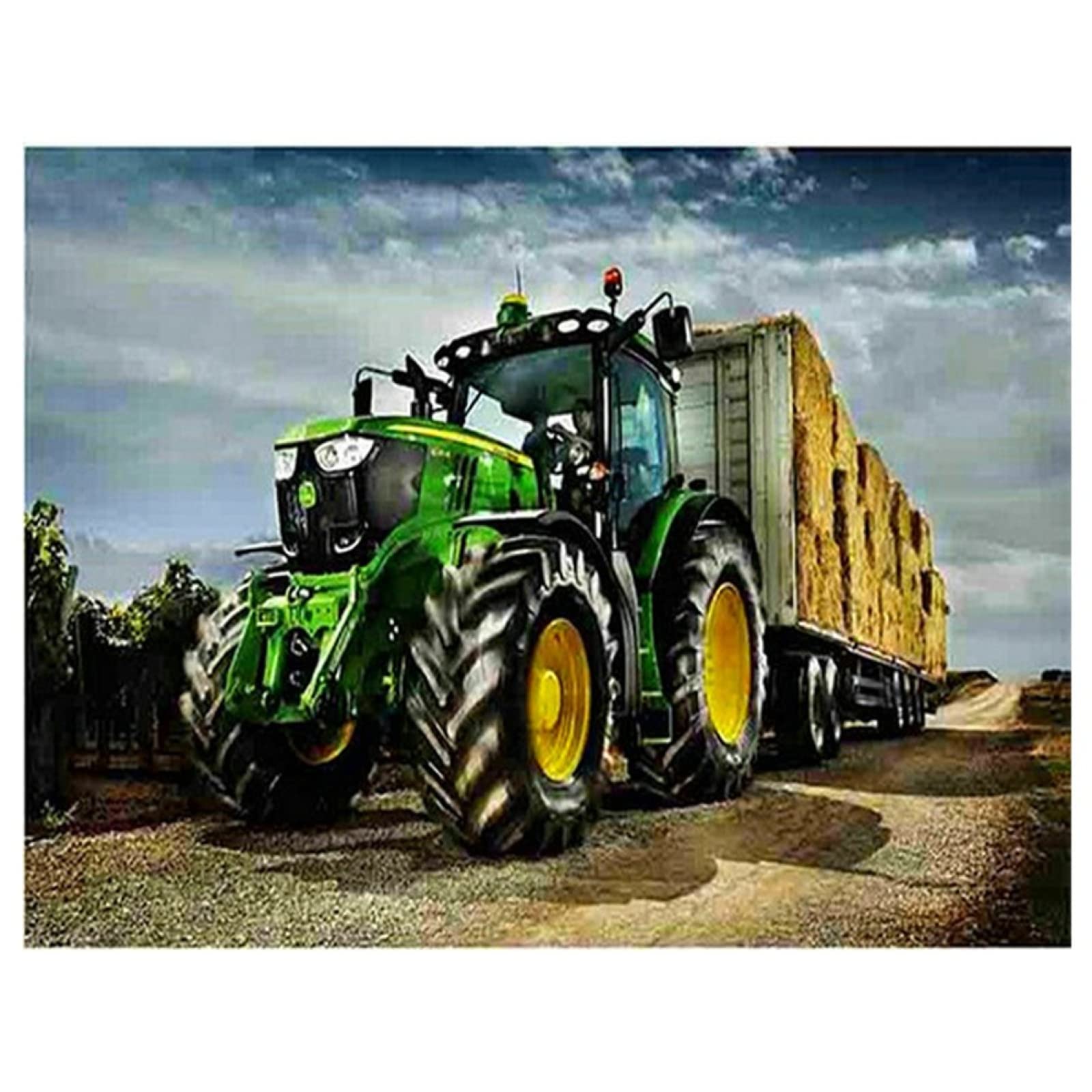 Kit Diamond Painting Adulte Tracteur - 30x40 Cm, 5D Strass Ronds, Art DIY Déco Maison - 9