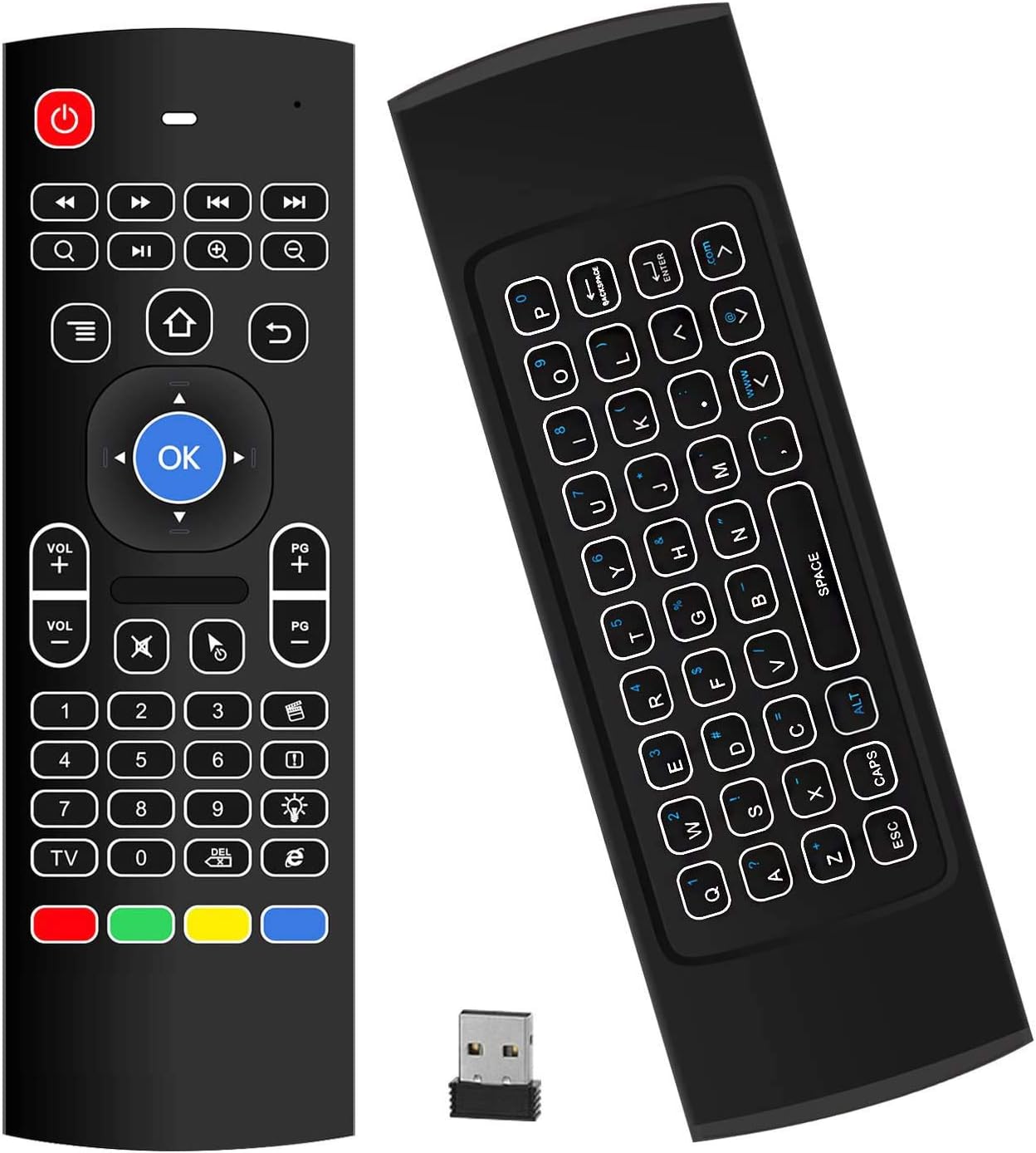Air Mouse,MX3 Pro Backlit Mini Keyboard Remote Control,Mini Wireless Keyboard & IR Learning Air Mouse Remote,Compatible for Raspberry Pi, Android TV Box, Projector,HTPC, Window, Mac OS