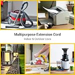 DEWENWILS paquet de 10 1 Cordon d'extension de pied, 16 AWG SJTW Câble d'alimentation résistant aux intempéries pour usage intérieur, 3 Prises de courant à la terre, NEMA 5-15P à NEMA 5-15R, Noël, Noir, UL Inscrit
