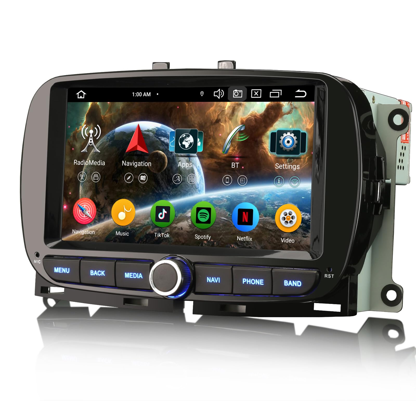 7" IPS 4GB+64GB 8-Core Android 14 DAB+ Autoradio per FIAT 500/500C/500S/500E 2016-2019 con GPS Navigatore Supporto senza fili CarPlay Android Auto WiFi 4G DSP Bluetooth 5.0 USB CANBus TPMS OBD2