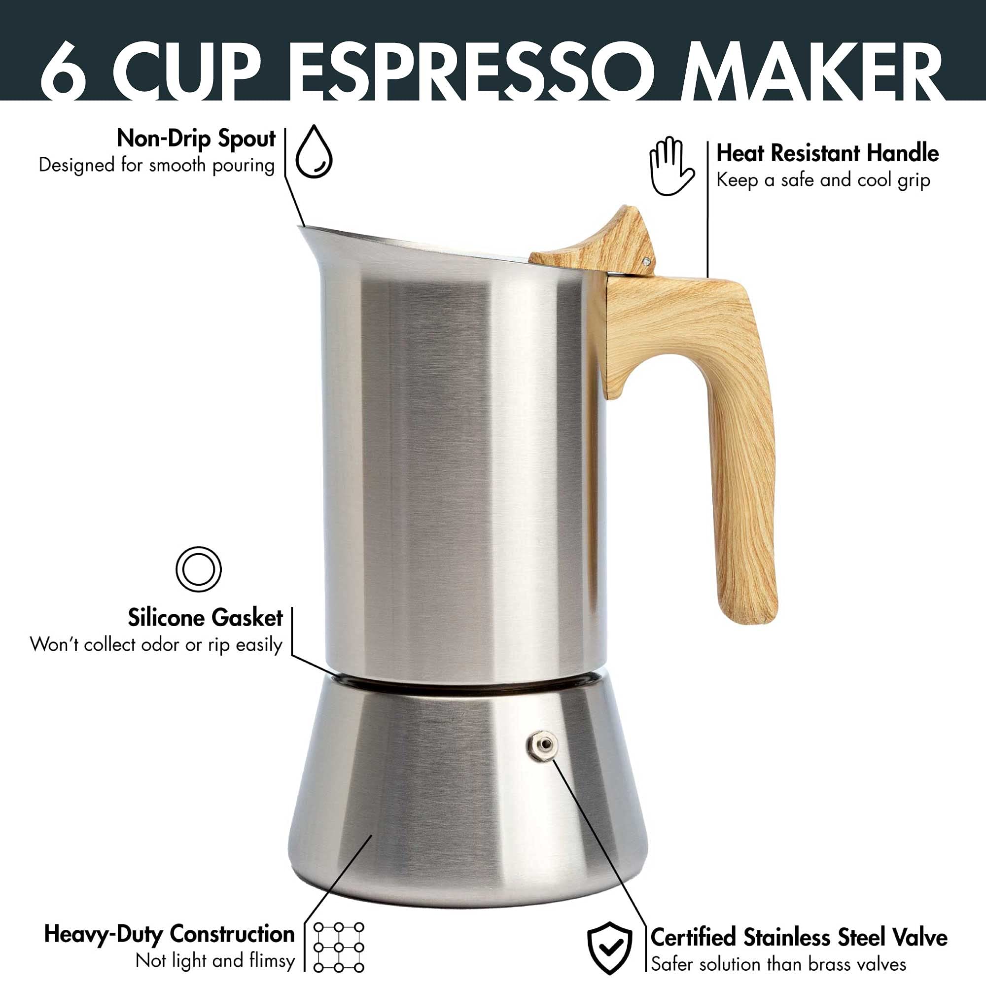 Amazon.com: Primula Premium Stainless Steel Stovetop Espresso and