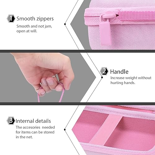 Vista 4 de co2CREA Estuche rígido de repuesto para impresora fotográfica cuadrada portátil Canon SELPHY QX20 / QX10 (funda rosa)