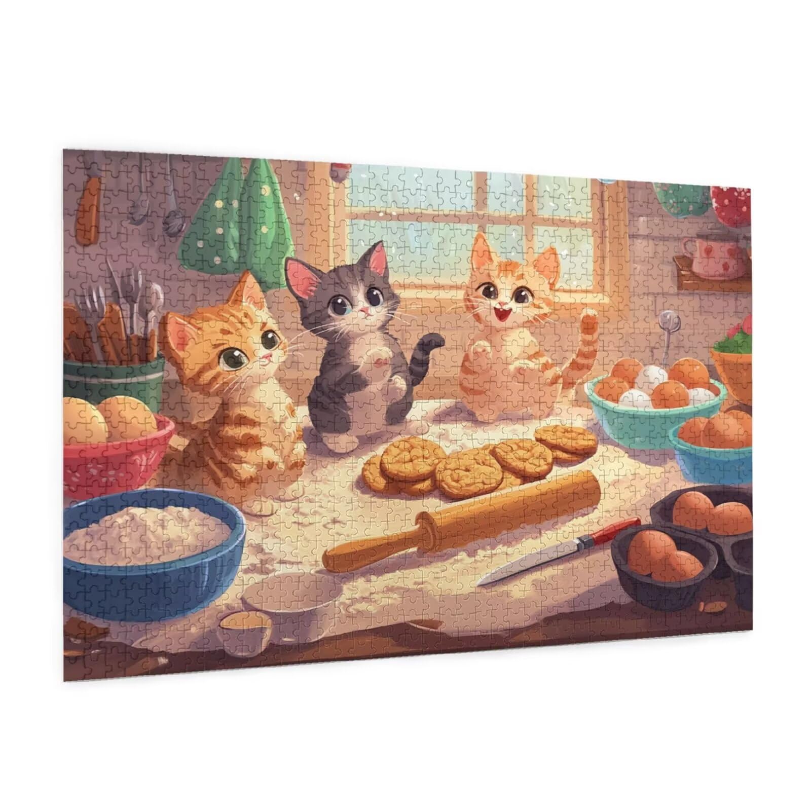Puzzle kot, 1500 elementów, interesujące puzzle dla dorosłych, z pudełkiem na prezent, "zrób to sam", duże drewniane puzzle dla dorosłych, gra zręcznościowa dla całej rodziny, prezenty dla kobiet, 87
