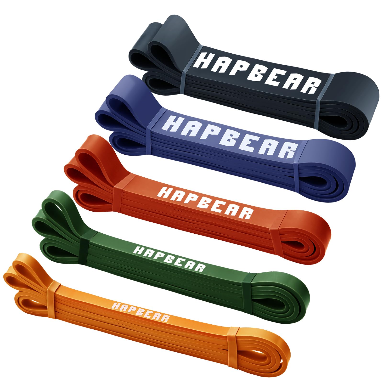 HAPBEAR Resistance Bands Set,Widerstandsbänder Set 5 Verschiedene Ebenenmit Türanker für Kraftraining und Pilates, Pull up Band Resistance bänder Fitnessbänder Set wiederstandsband Gym klimmzugband