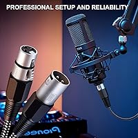 Vista 6 de Cable XLR de 3 pies/2 unidades, cable de micrófono Nylong trenzado equilibrado XLR macho a hembra, cables de conexión de micrófono de alta