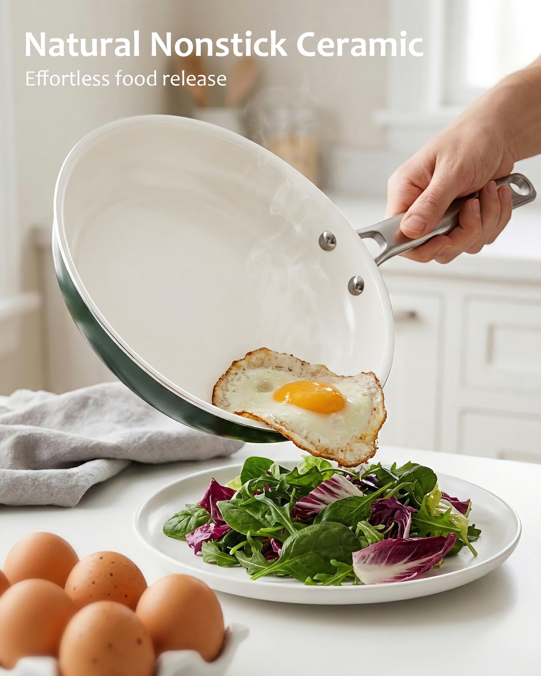 VONIKI Ceramic Cookware Set - Nonstick & Oven Safe -4 VONIKI Ceramic Cookware Set - Nonstick & Oven Safe -4