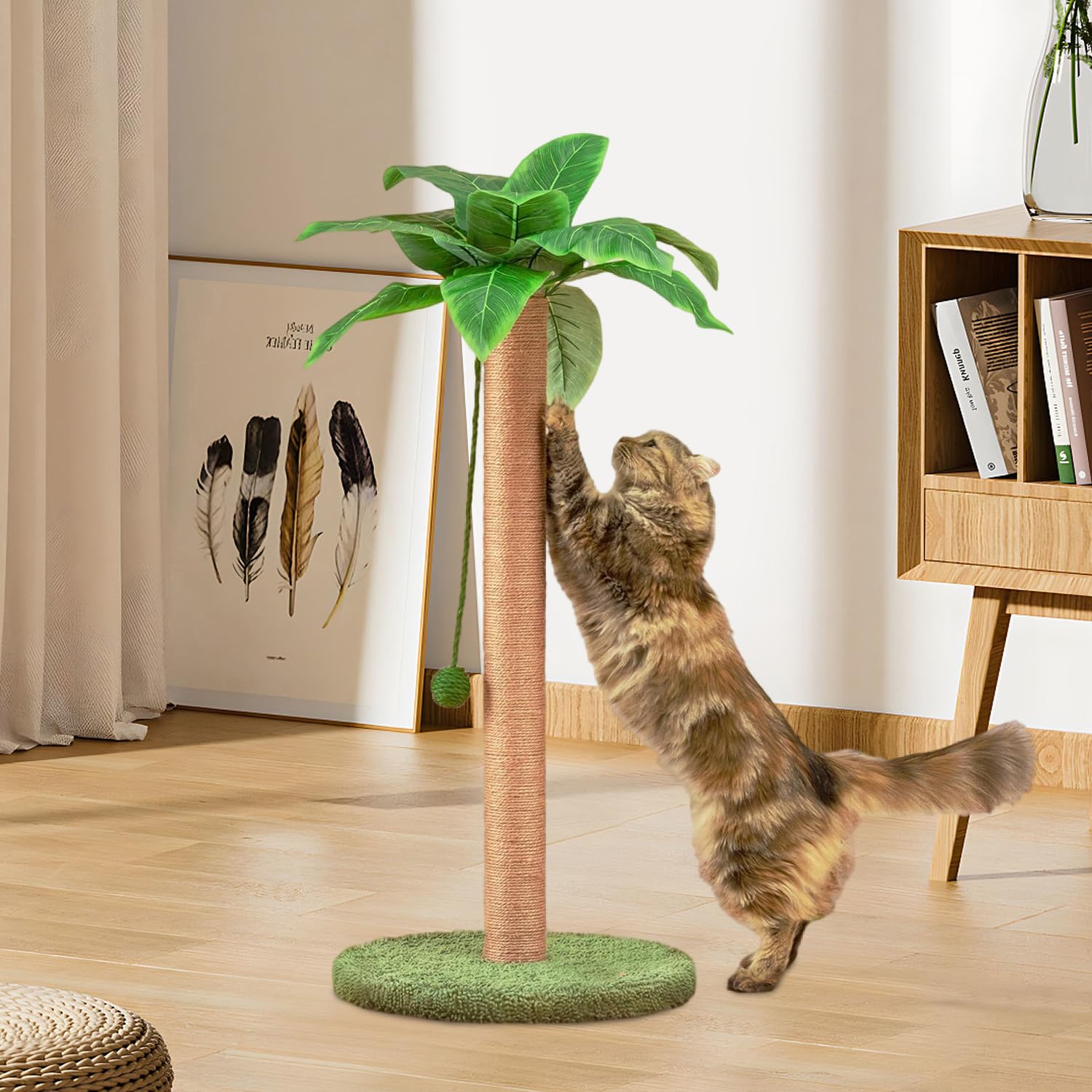 Exrp Cat Scratching Post Cat Scratcher 80cm Tall Scratching Post with Sisal Rope for Indoor Cats Large Cat Scratching Post sisal cat Scratcher Cute for Kitten Scratching Post