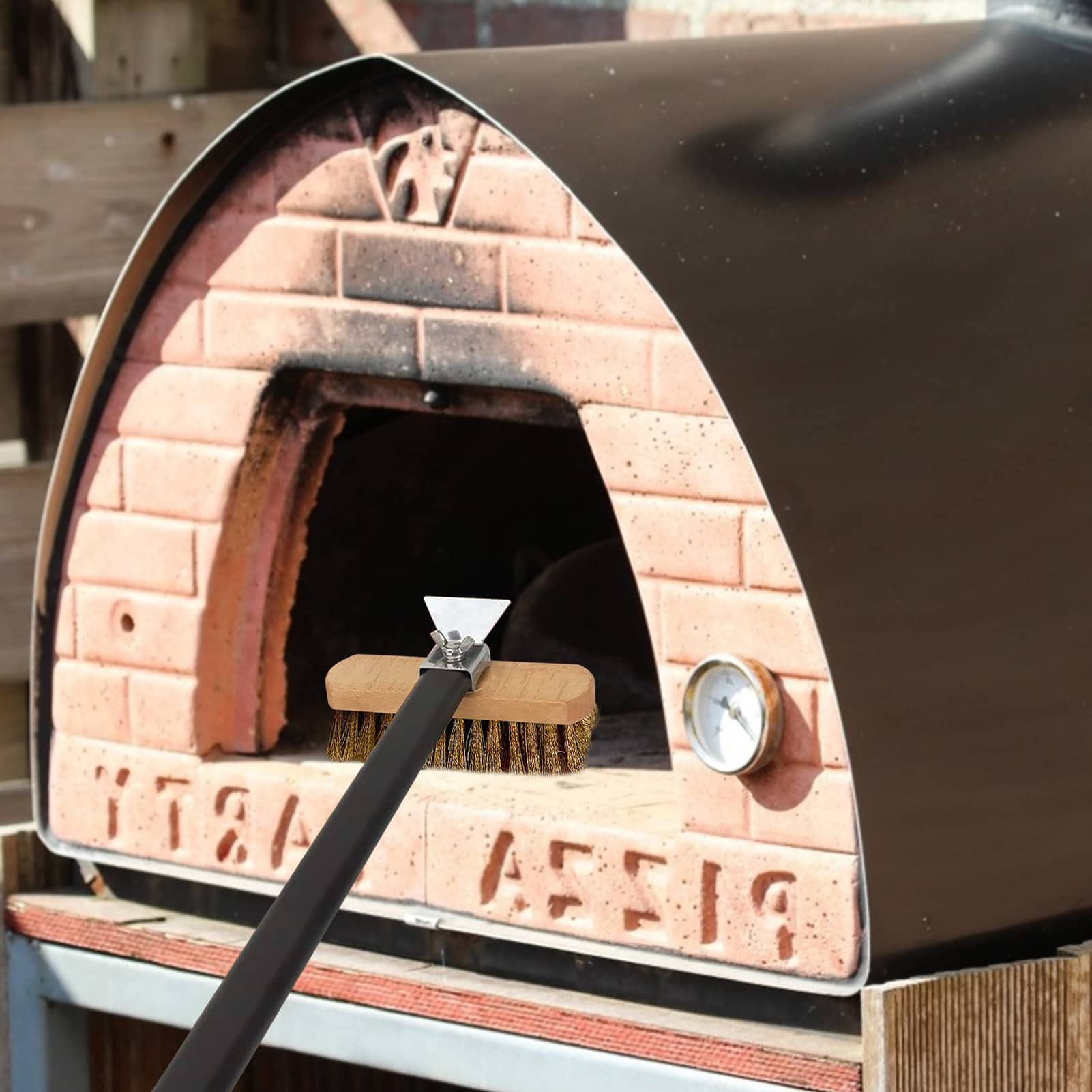 Talen Tools Tuinbezem groot met messing haren en steel