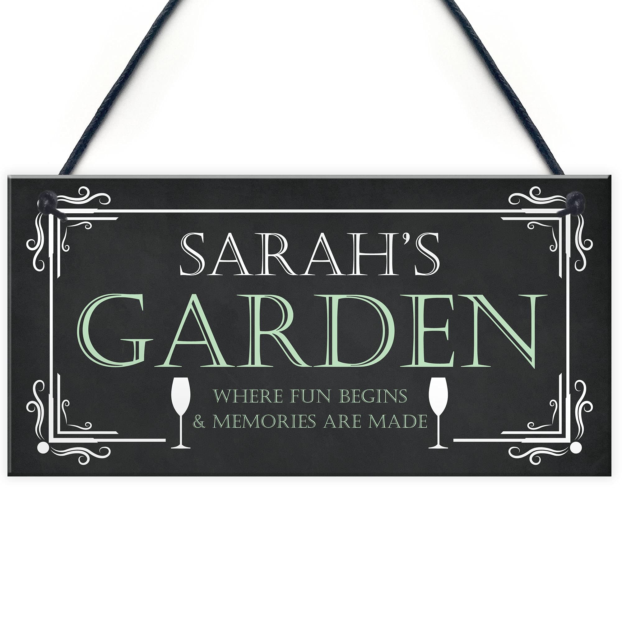 Red Ocean Garden Hanging Personalised Sign For Home Novelty Garden Shed Summer House Signs