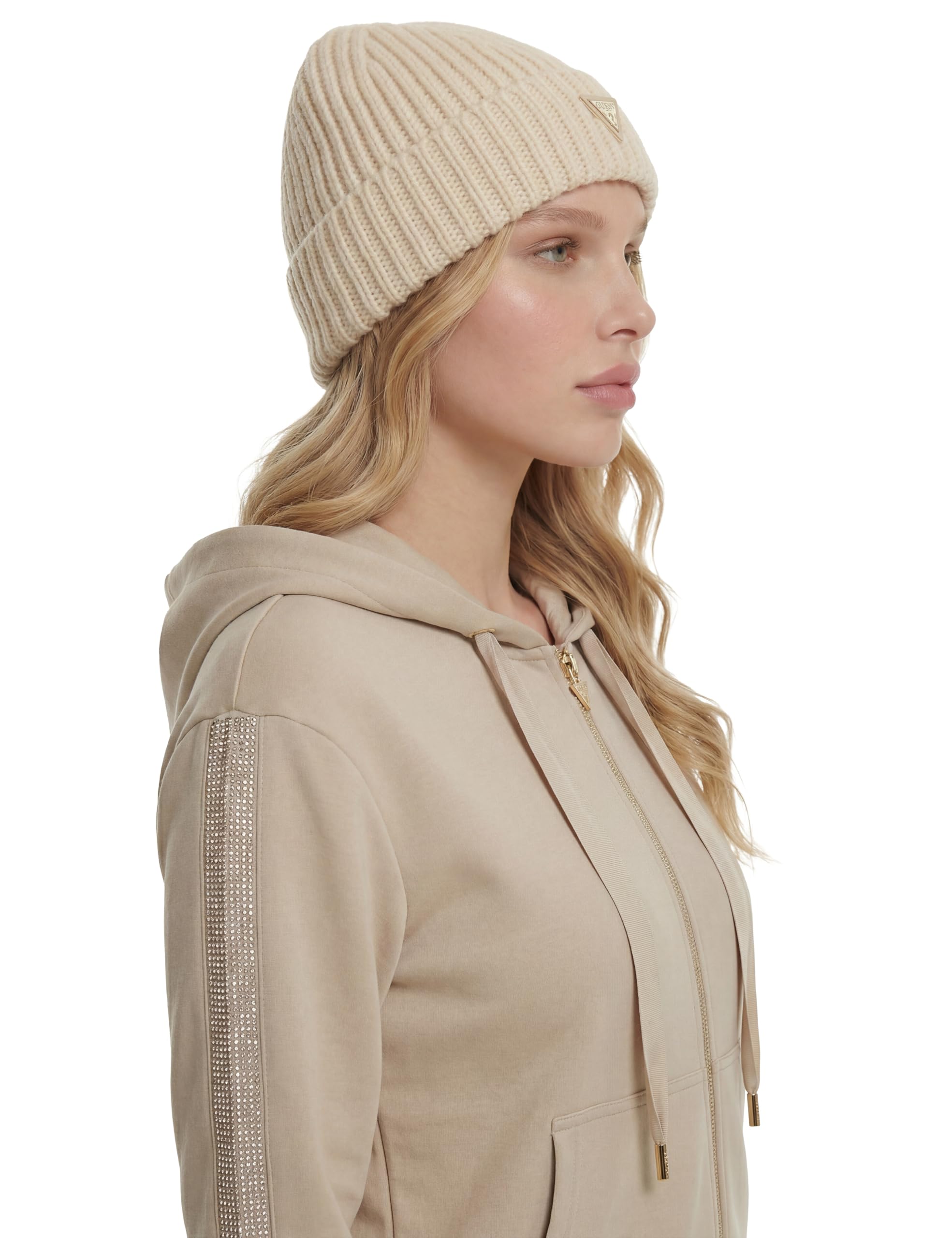 Guess Donna Felpa Full Zip Hooded Victoire Scuba Zipp