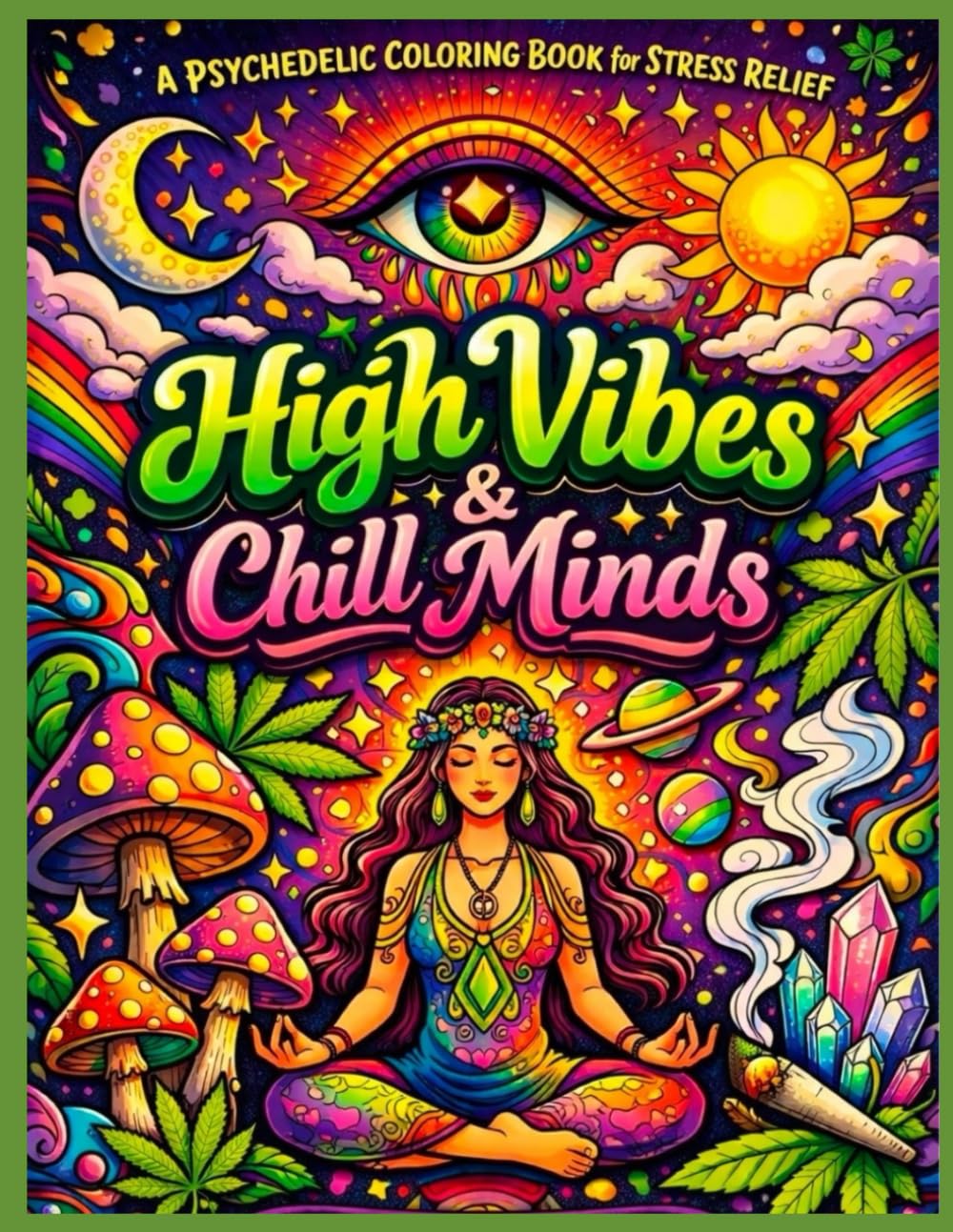 High Vibes & Chill Minds: A Psychedelic Coloring Book for Relaxation & Calm