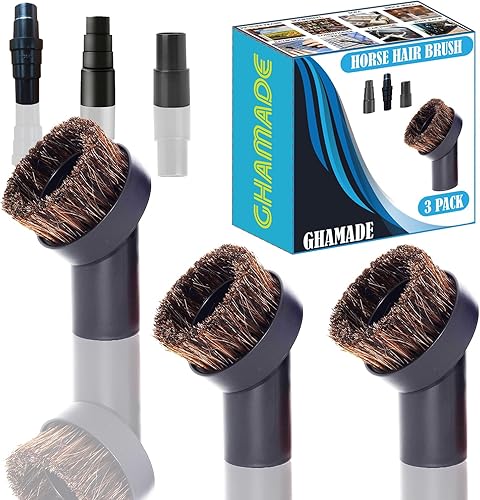 Cepillo de polvo redondo de crin de caballo con cerdas suaves y kit adaptador de manguera de vacĂo compatible con la mayorĂa de aspiradoras con Cepillo de polvo redondo de crin de caballo con cerdas suaves y kit adaptador de manguera de vacĂo compatible con la mayorĂa de aspiradoras con