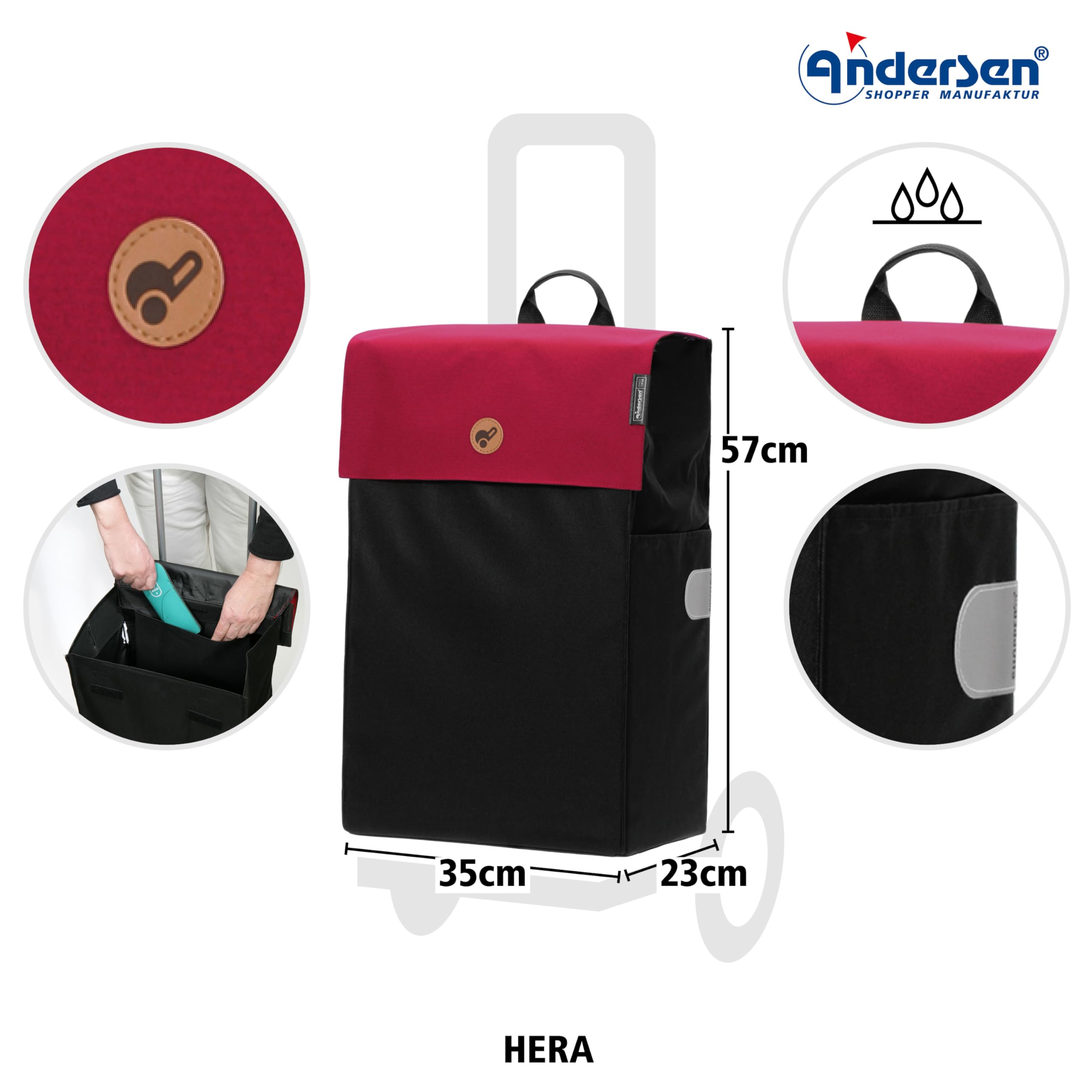 Chariot de courses collection Scala shopper design Hera - 47L - Noir