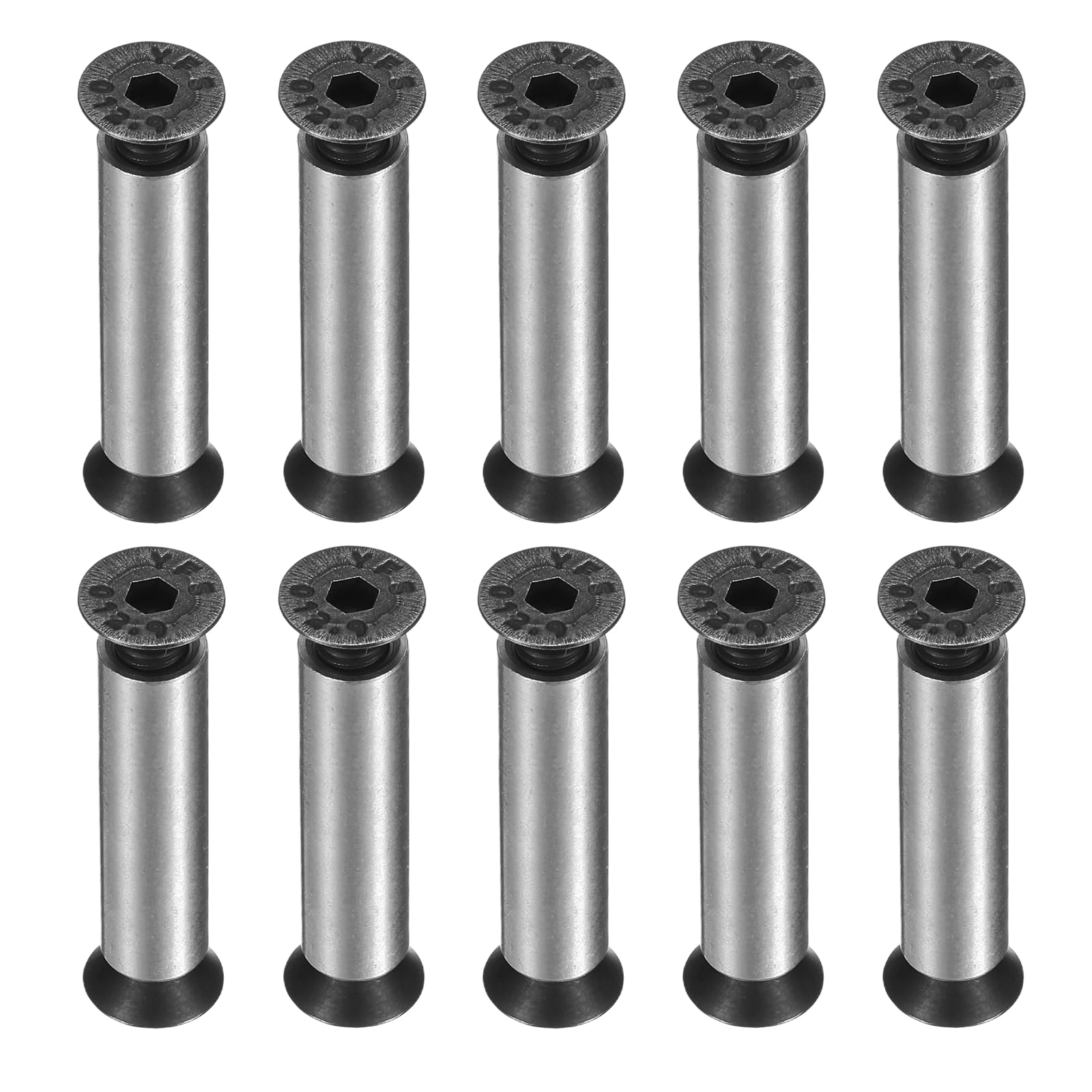 sourcing map 10pcs Knife Handle Screws 6x25mm Hex Sink Head Metal Pocket Knife Pivot Pin