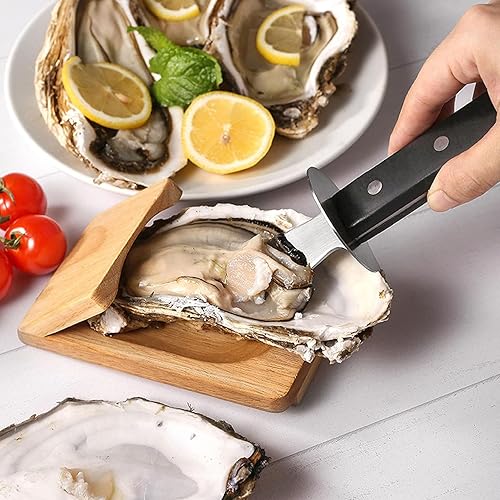 Miniatura 3 de ELEFOCUS Abrazadera de shucker de ostras, juego de abrazaderas de madera para desmenuzador de ostras, juego de desgranador de cuchillos de ostras,