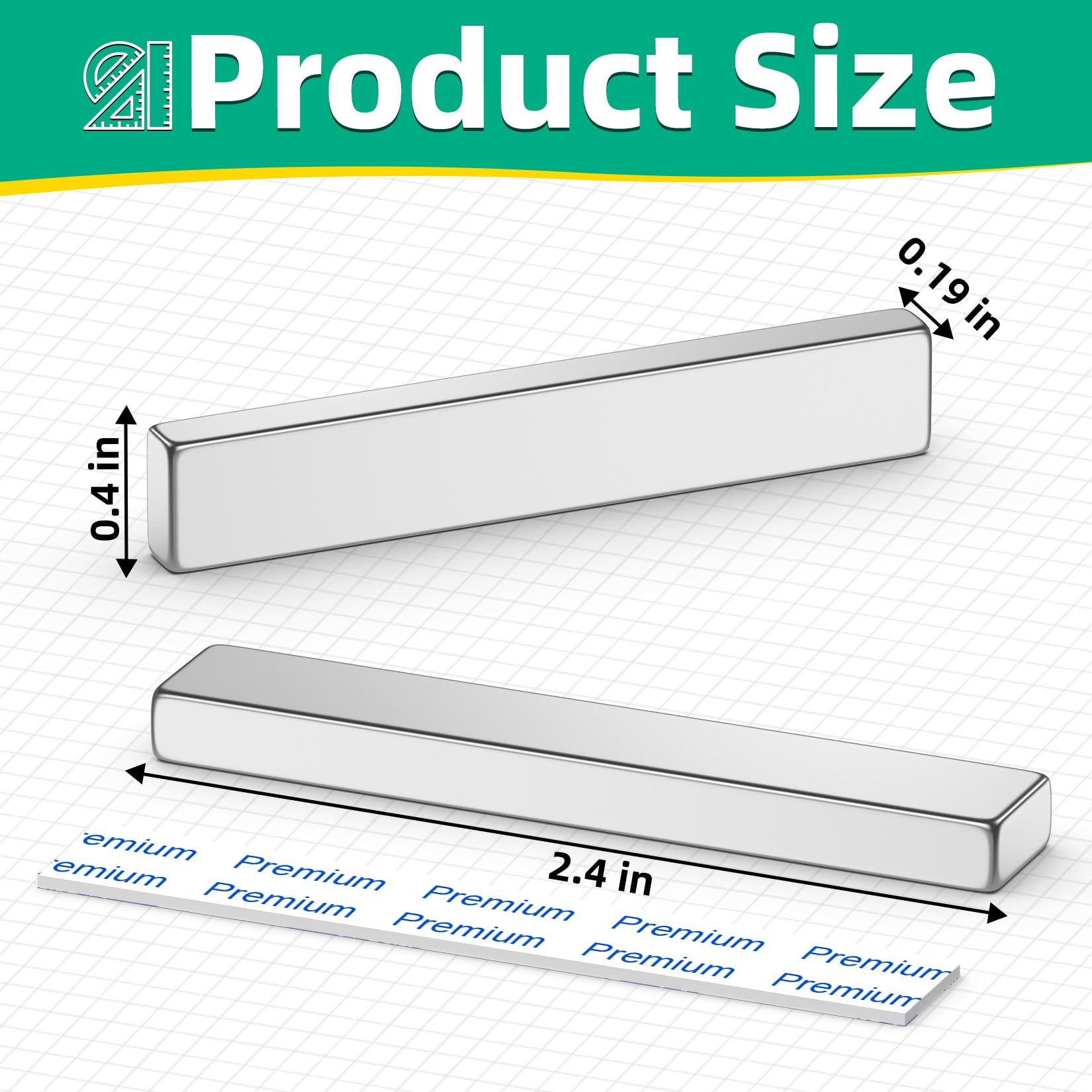 20 Pcs Neodymium Bar Magnets, 60x10x5mm Neodymium Magnet Bar — Amazon image 2