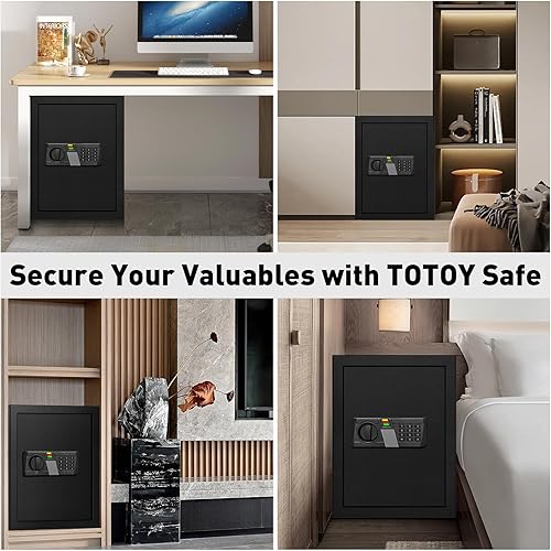 Miniatura 8 de TOTOY Caja de seguridad ignífuga de 2.0 pies cúbicos para el hogar con sensor de luz, seguridad digital para el hogar, caja de seguridad impermeable