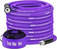 Vista 11 de Kohree Manguera de agua para autocaravana de 5/8 pulgadas x 15 pies, manguera de agua potable prémium con diseño sin torceduras, sin fugas, ligera