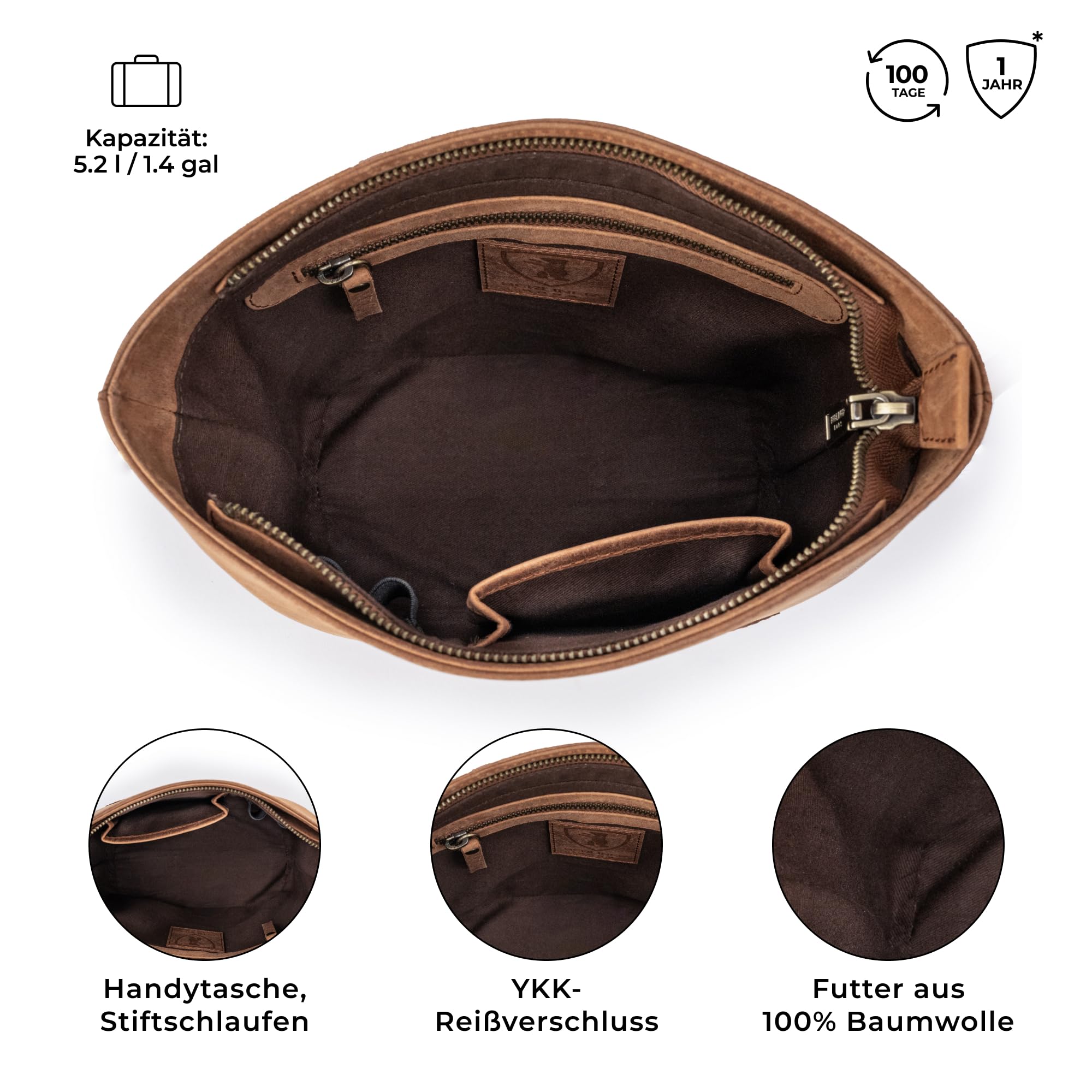 Berliner Bags Schultertasche Madison, Mittelgroße Umhängetasche aus Leder, Crossbody Bag, Handtasche für Damen