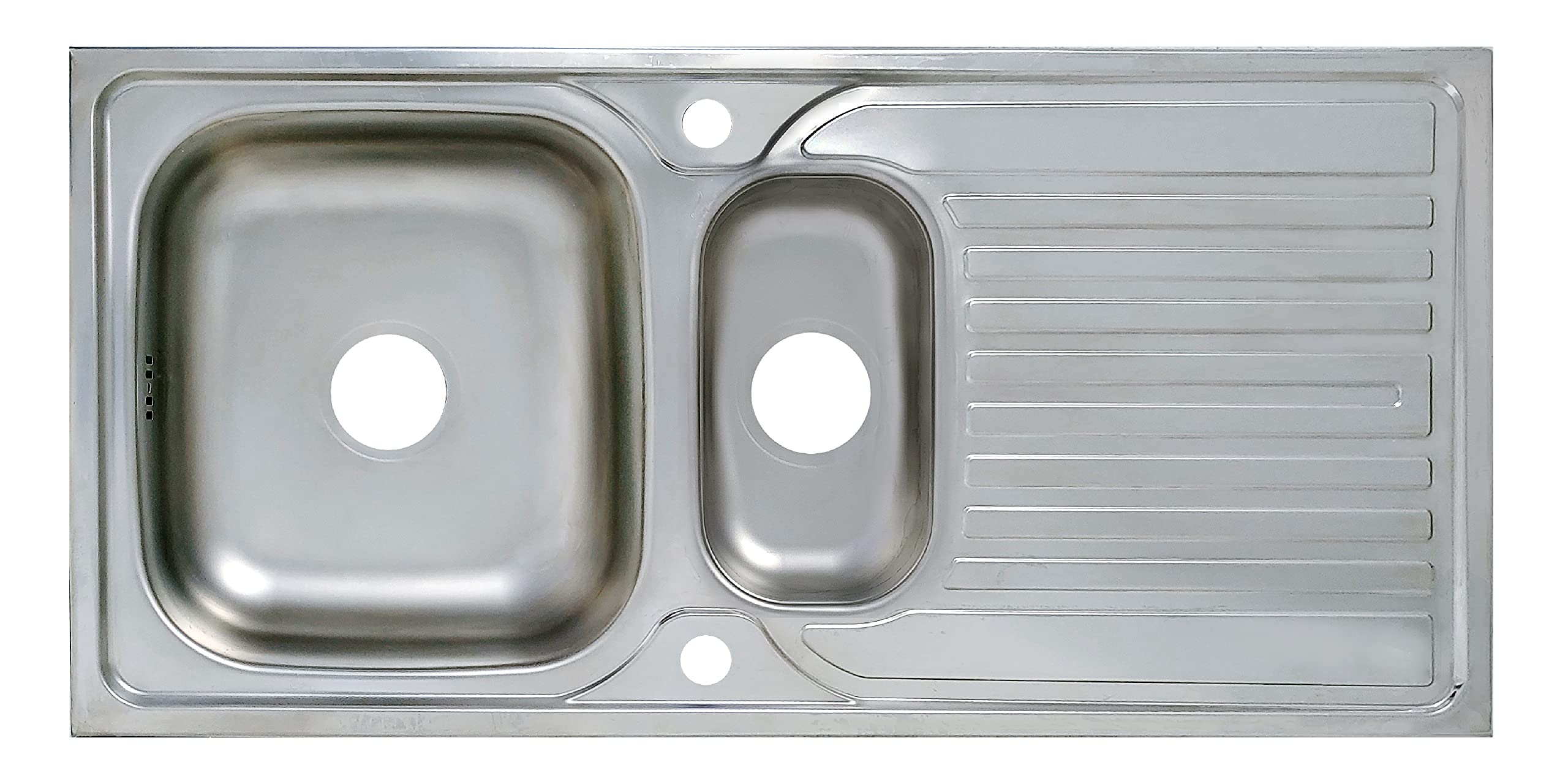 Edelstahlspüle Eckig Campingspüle 100 x 50 cm 1,5 Becken Edelstahlspüle Einbauspüle Aufbauspüle Spülbecken Spüle Küchenspüle