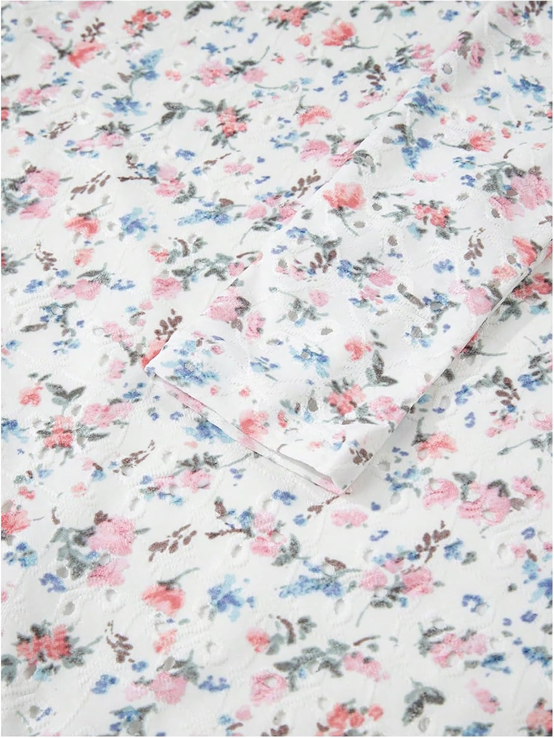 Women's Floral Fitted Top Square Neck Long Sleeve T Shirts Undershirts Cute Tops - Image 5