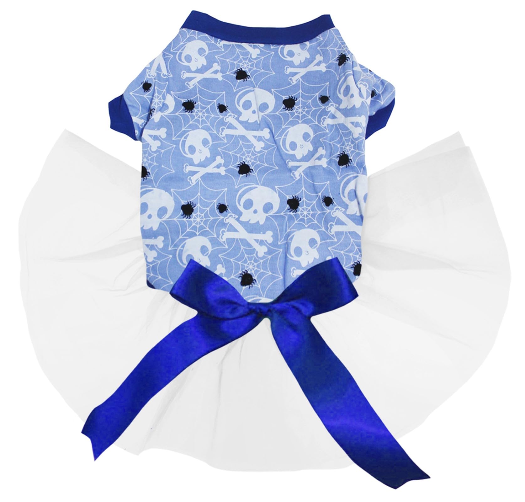 Robe Halloween pour chien motif os blanc en taille XS